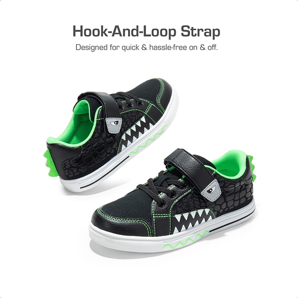[Storybook DinoStomper] Boys' Lightweight Dinosaur Sneakers - BLACK GREEN - 2